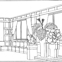 Фрагмент интерьера с видом на цветочную композицию