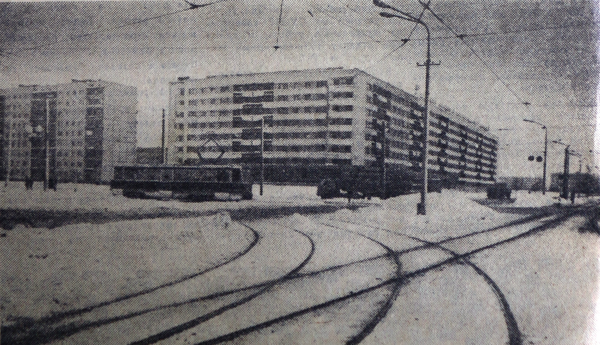 1981 год. Первые трамваи на Смоленской улице.Строитель, 1 января 1982 года