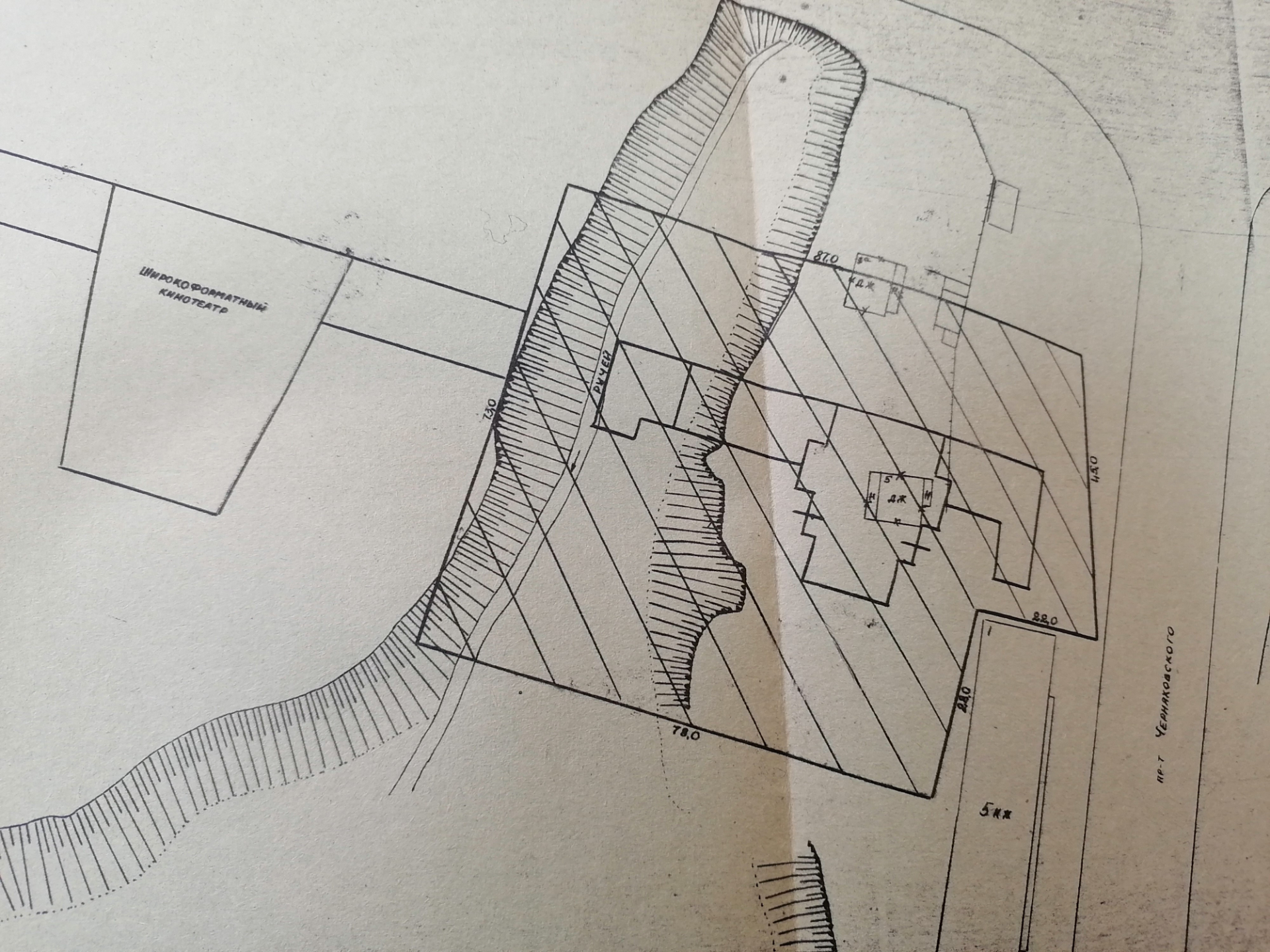 1971 года. План участка строительства многоэтажки. Источник — ГАВт