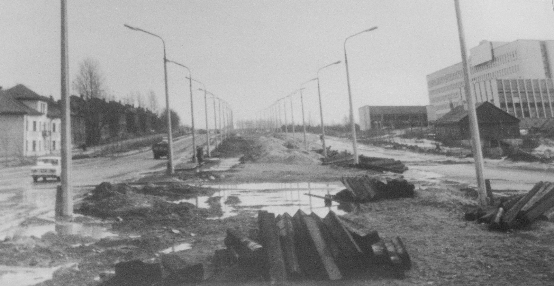 1974 год. Московский проспект. Слева — поселок Горжилуправления. Из фондов ВОКМ