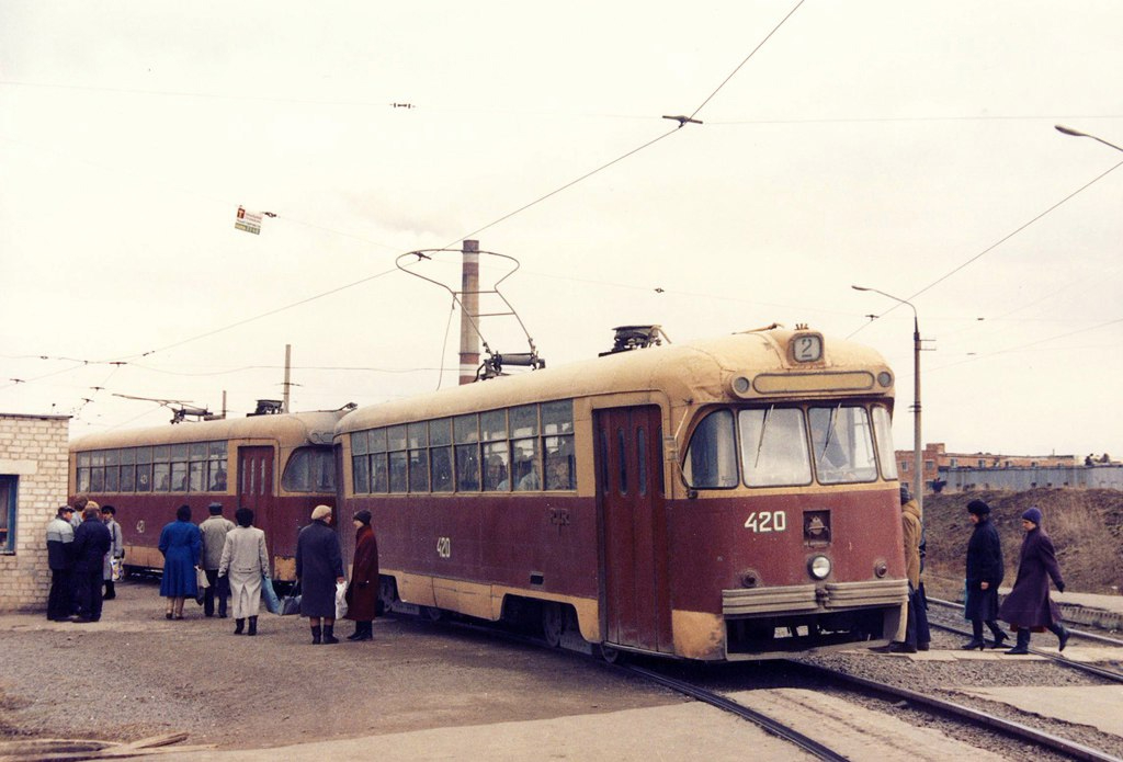 1992 год.Трамвайное кольцо у КБ Дисплей. Фото Ааре Оландера