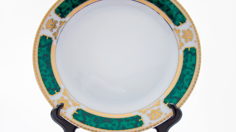 Тарелка 20 см с с зеленым орнаментом