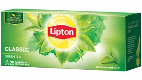 Чай LIPTON Classic Green Tea 25*1,7 г зеленый